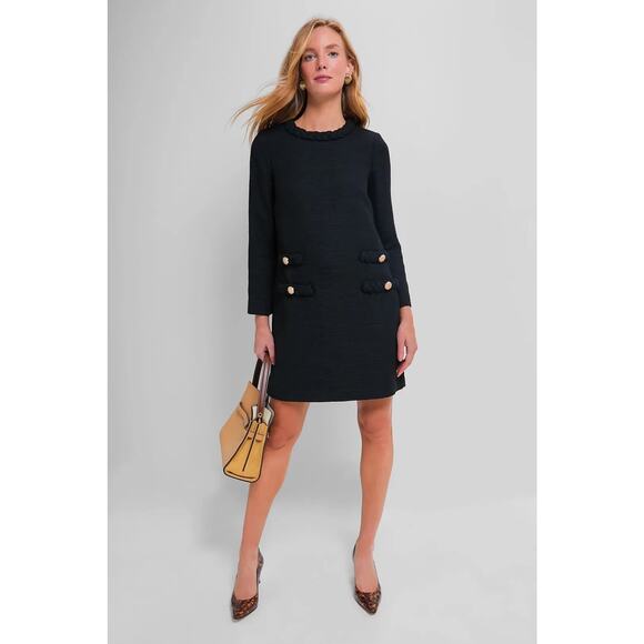 Tuckernuck Dresses & Skirts - Tuckernuck Tweed Long Sleeve Jackie Dress Size M Black NWT